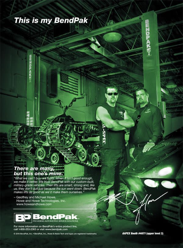 Howe Brothers Military Vehicle BendPak Ad