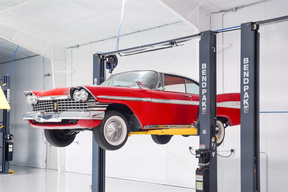 Classic Plymouth on BendPak Lift at Hoovie's Garage