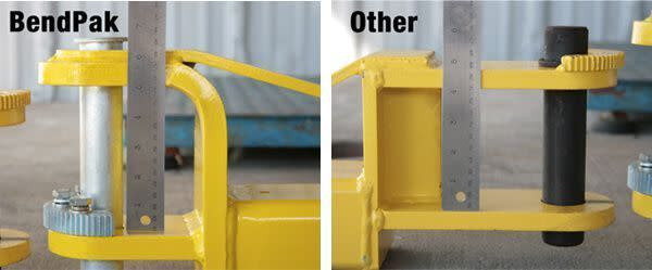 BendPak Lift Arm Adjustment Height Comparison