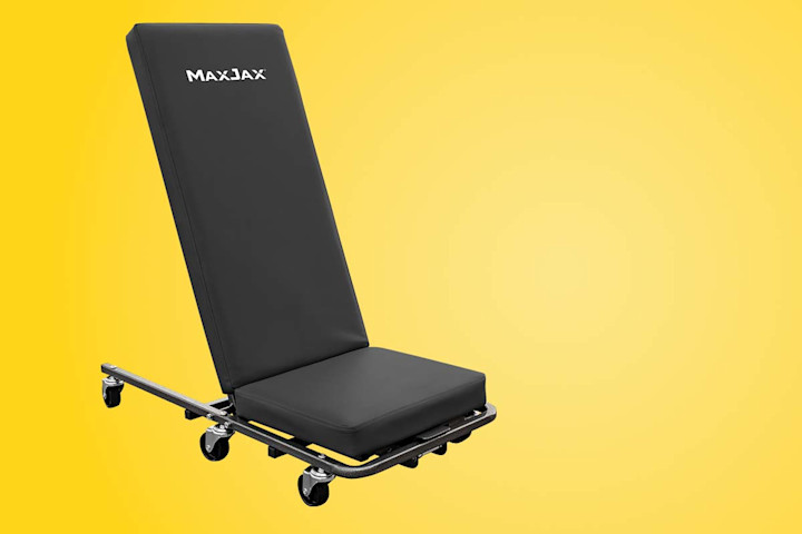 maxjax-portable-two-post-car-lift-creeper-seats