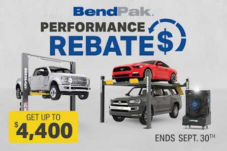 BendPak Performance Rebates Car Lifts Parking Lifts Cool Boss Savings