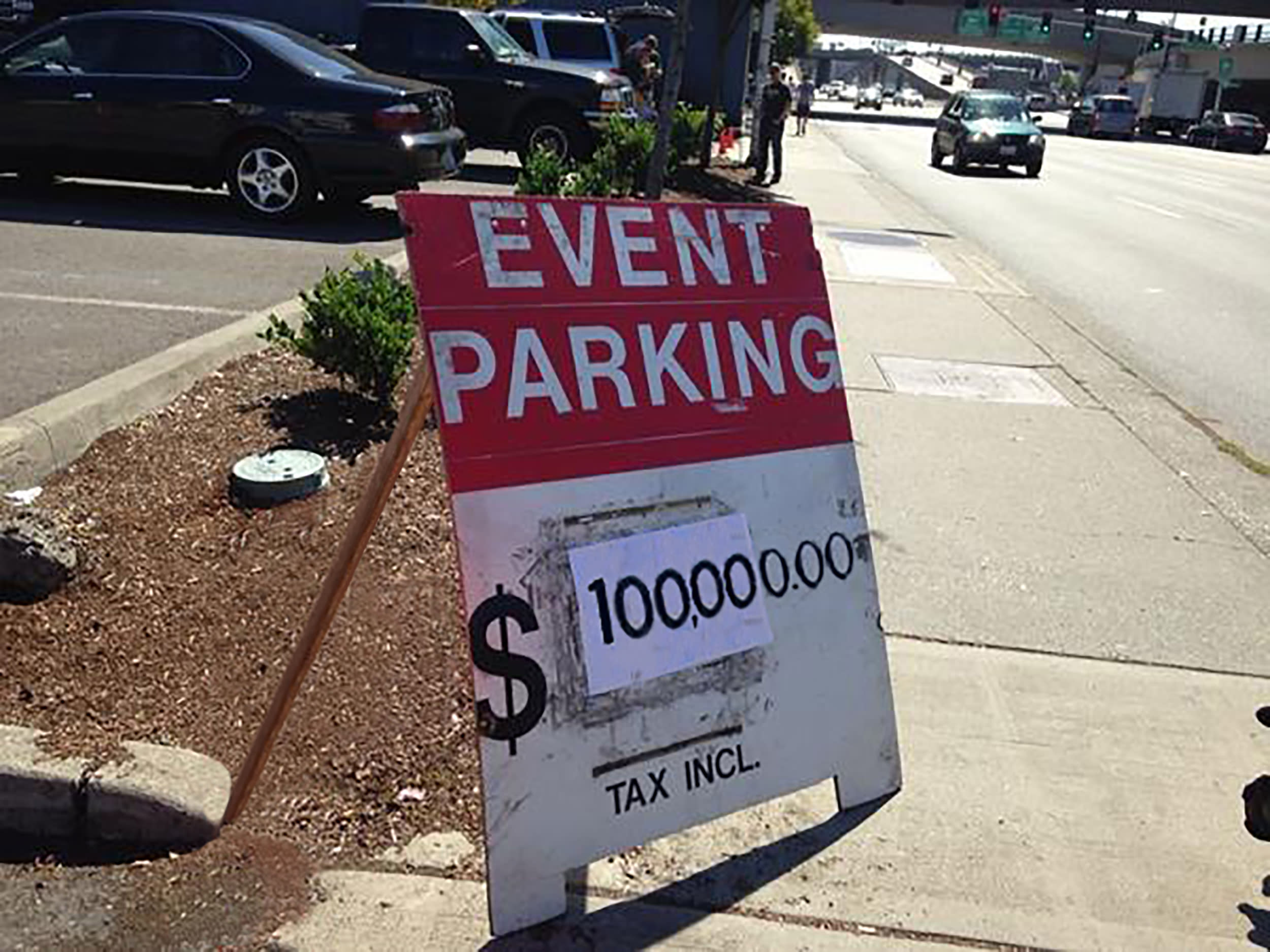 Expensive Event Parking Sign Street Pricing