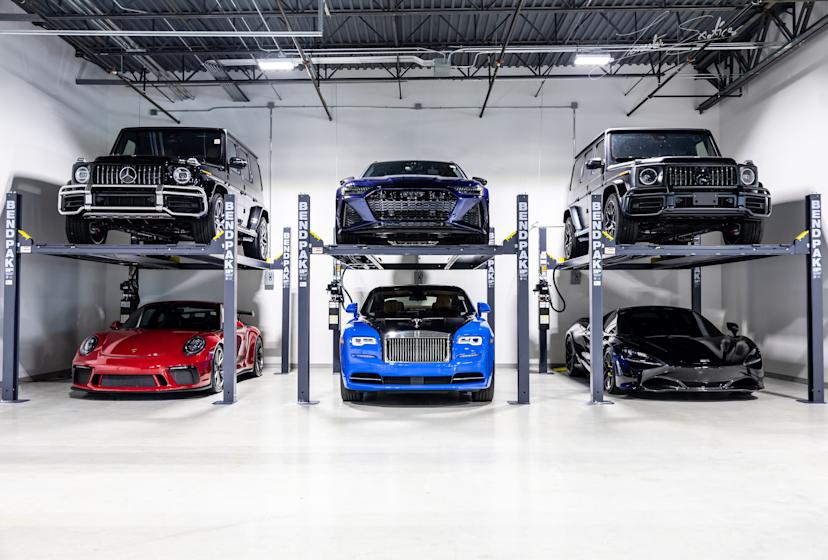 BendPak Four Post Lift Luxury Garage Design