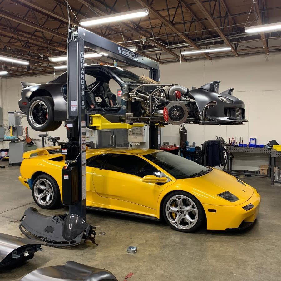 Rob Dahm GrandPrix Car Lift with Mazda RX-7