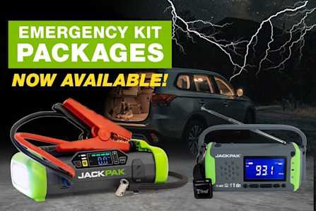 JackPak Emergency Kit Portable Jump Starter Power Radio Package