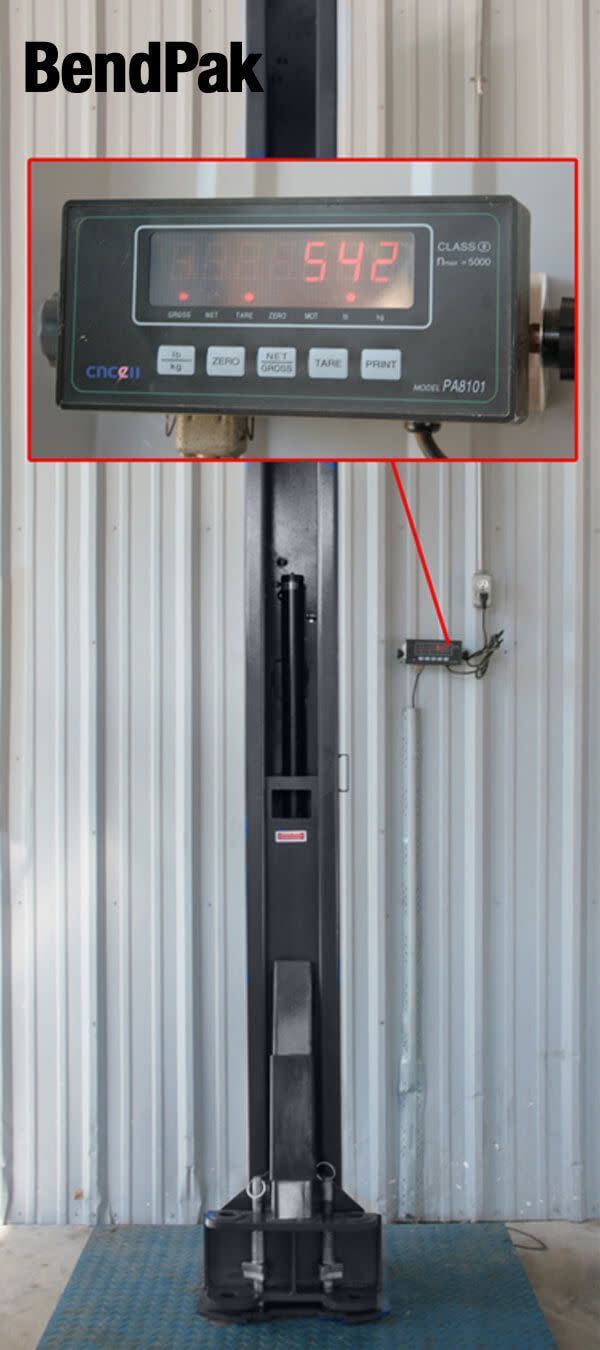 BendPak Single-Piece Lift Column Weight Comparison