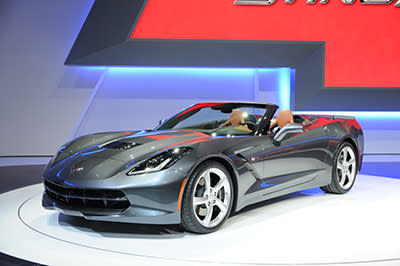 Chevrolet Corvette Stingray Convertible Gray Sports Car Display