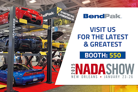 BendPak at NADA Show 2025 Booth 550 Car Lifts and Shop Equipment Display