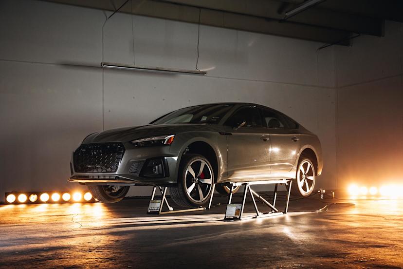 QuickJack 6000TL Lifting Audi in Garage