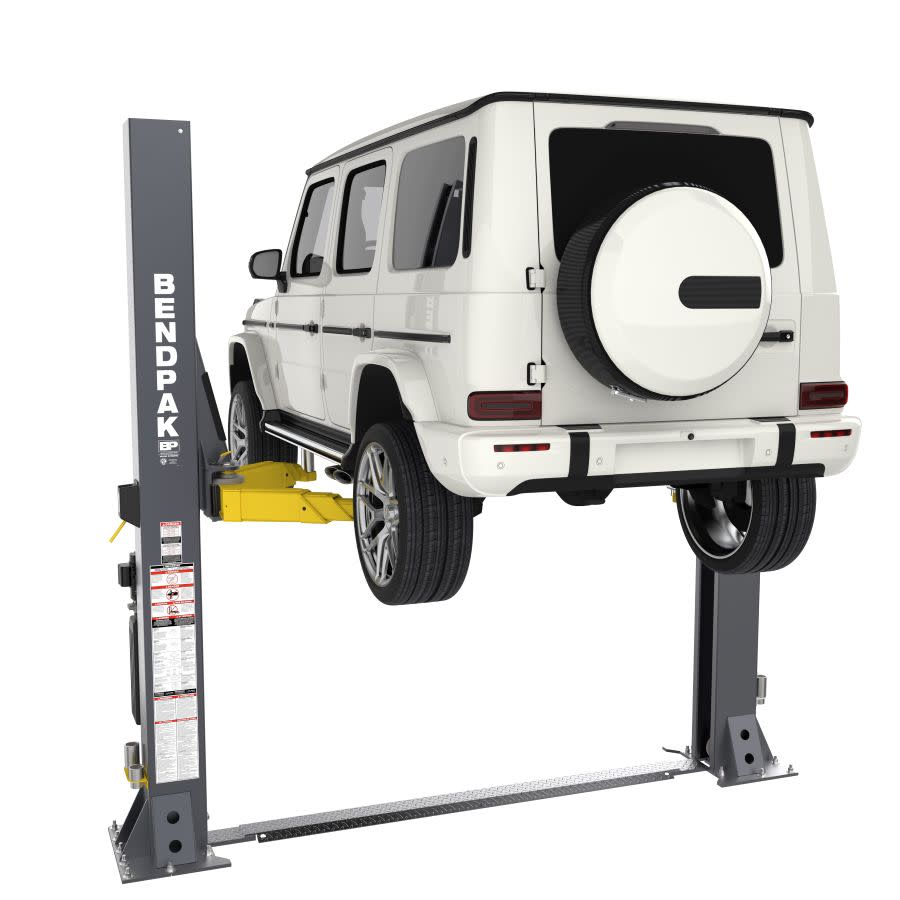 BendPak 12APF Two Post Lift Raising Mercedes G Class SUV