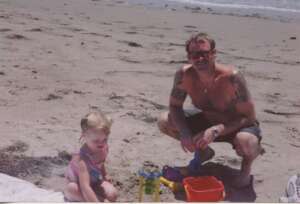 Gary Henthorn Beach Day With Child Family Photo