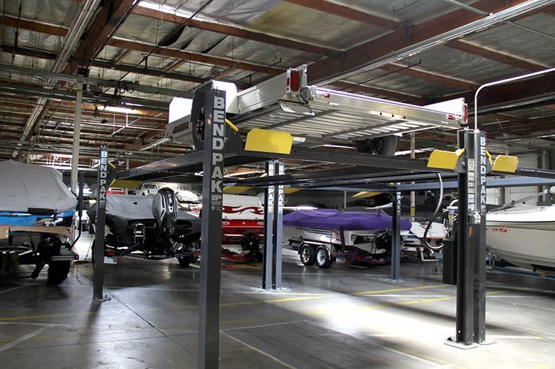 BendPak Four Post Lift for Boat Storage Solutions