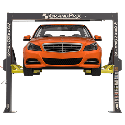 GrandPrix GP-7LCS Low Ceiling Two Post Car Lift Front View