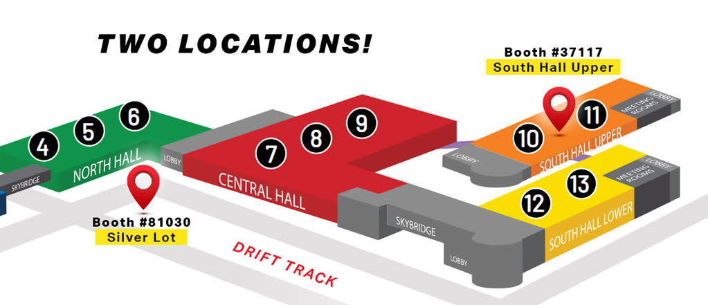 BendPak SEMA Show Map Booth 81030 Silver Lot and Booth 37117 South Hall
