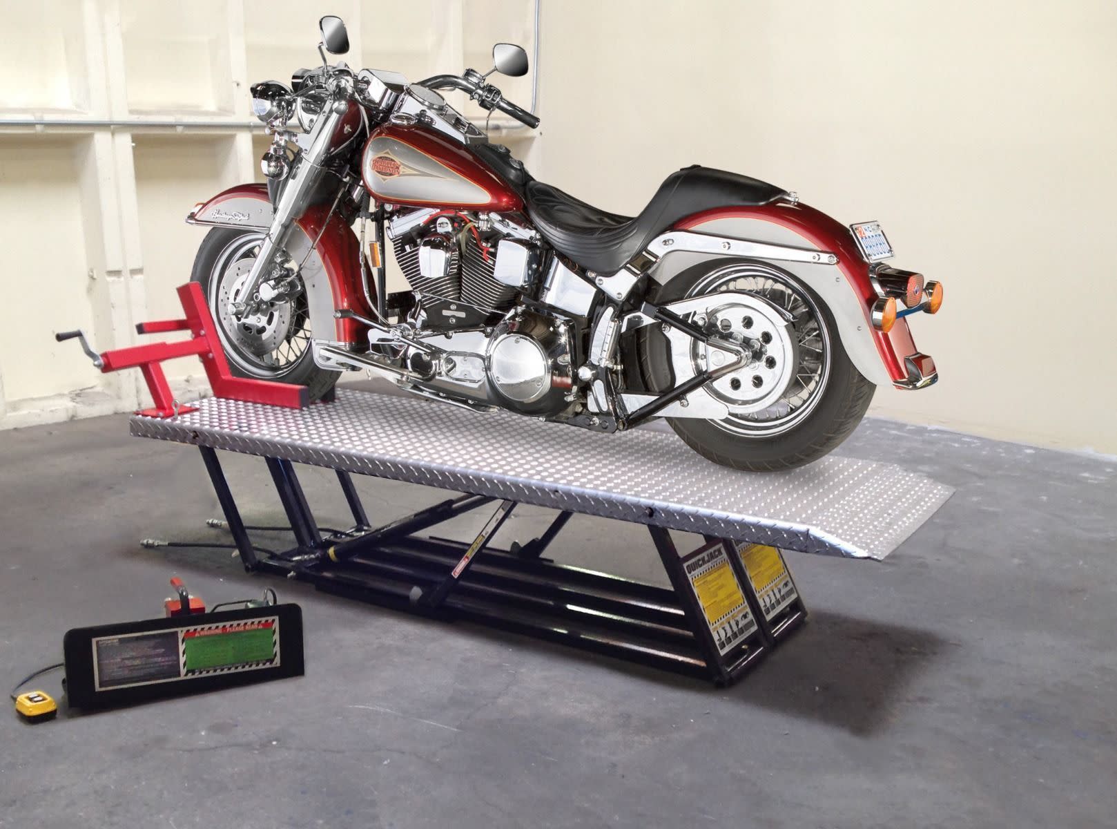 QuickJack Motorcycle Adapter Lift Platform In Use