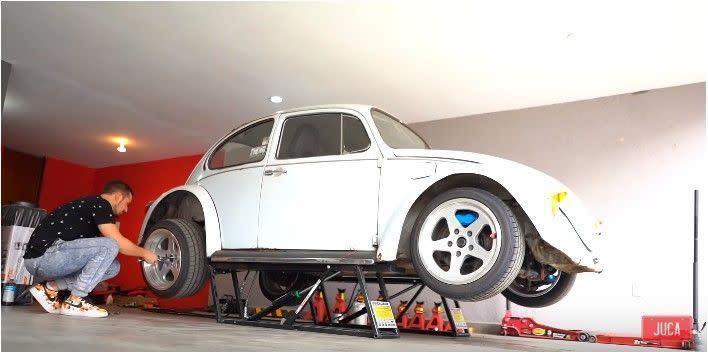 Juca Using QuickJack Portable Car Lift Setup