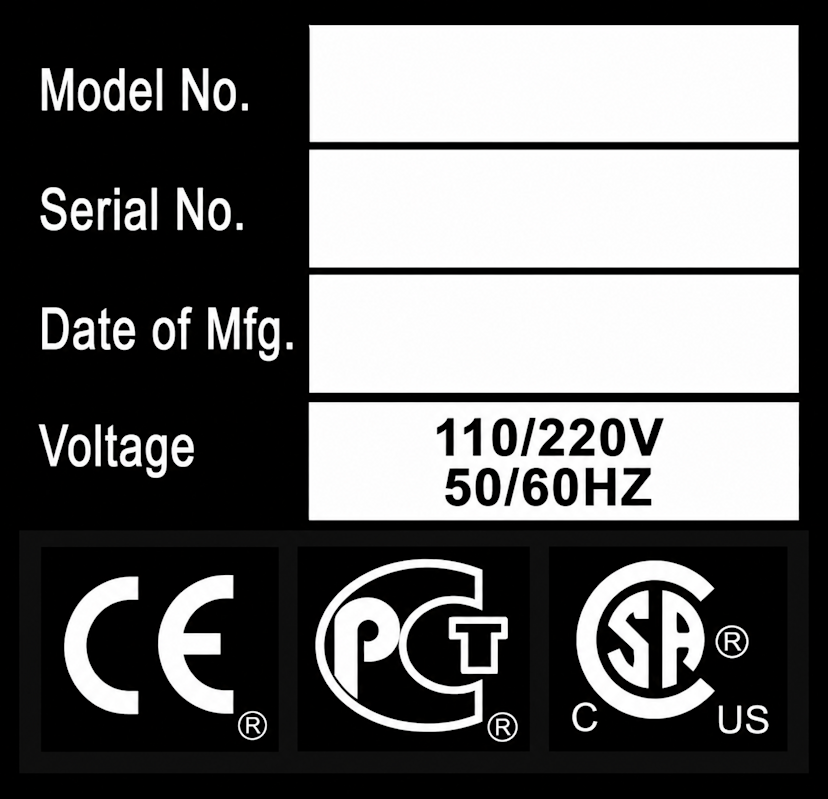 Equipment Warning and Compliance Label