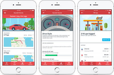 Automatic Pro App Driving Analytics Fuel Tracking Smartphone Screens
