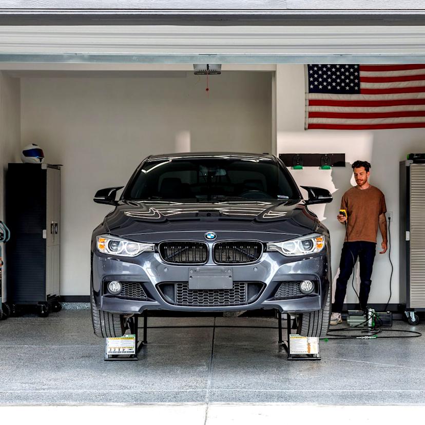 Using QuickJack portable home garage car lift