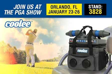 Coolee Portable Golf Cart Cooler Fan PGA Show Orlando