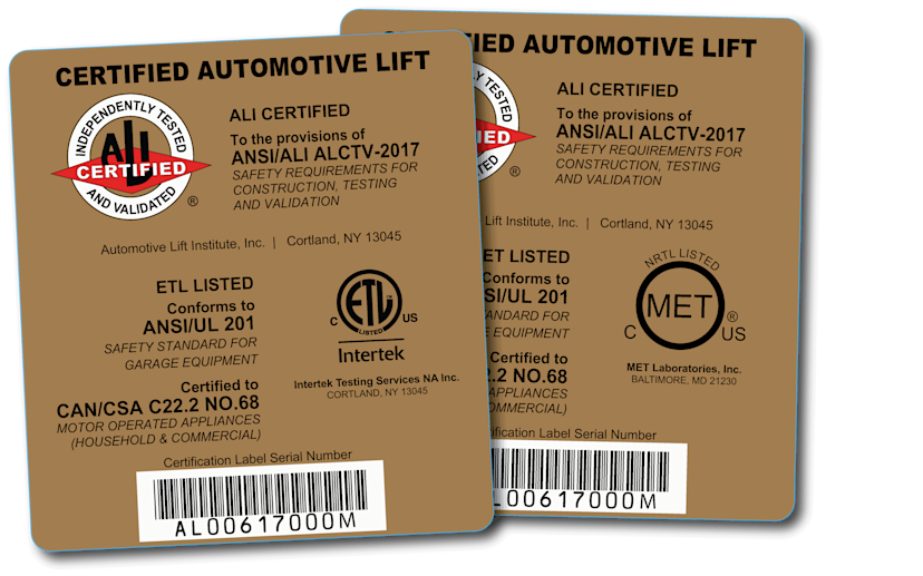 ALI Certified BendPak Two-Post Lift with Gold Label