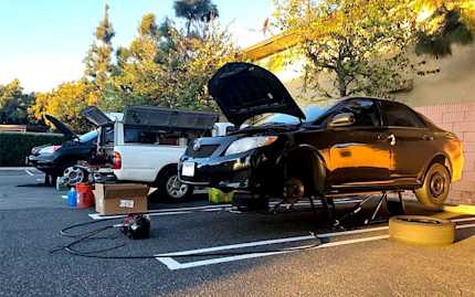 Toyota Camry Mobile Brake Repair Using QuickJack