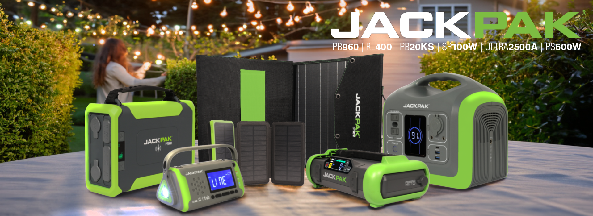 JACKPAK Portable Power Stations Solar Outdoor Setup