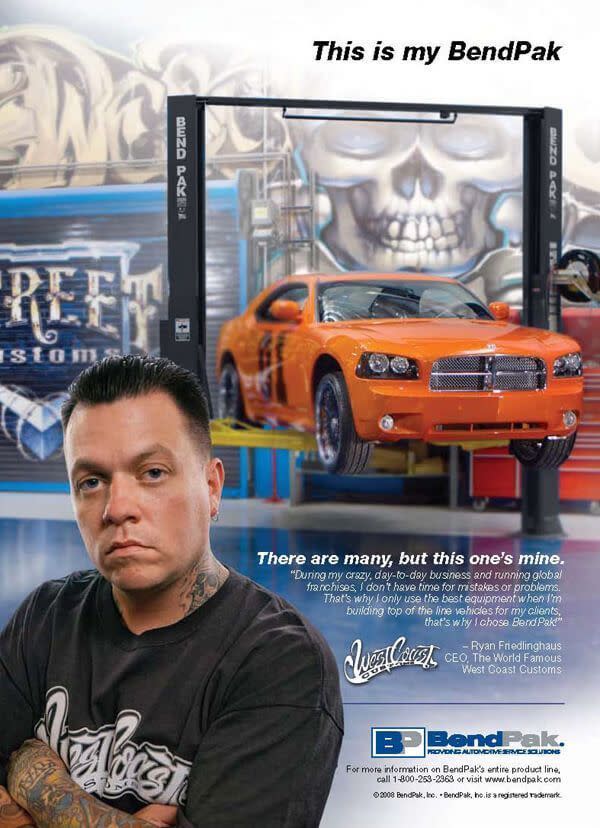 Ryan Friedlinghaus BendPak Custom Shop Ad