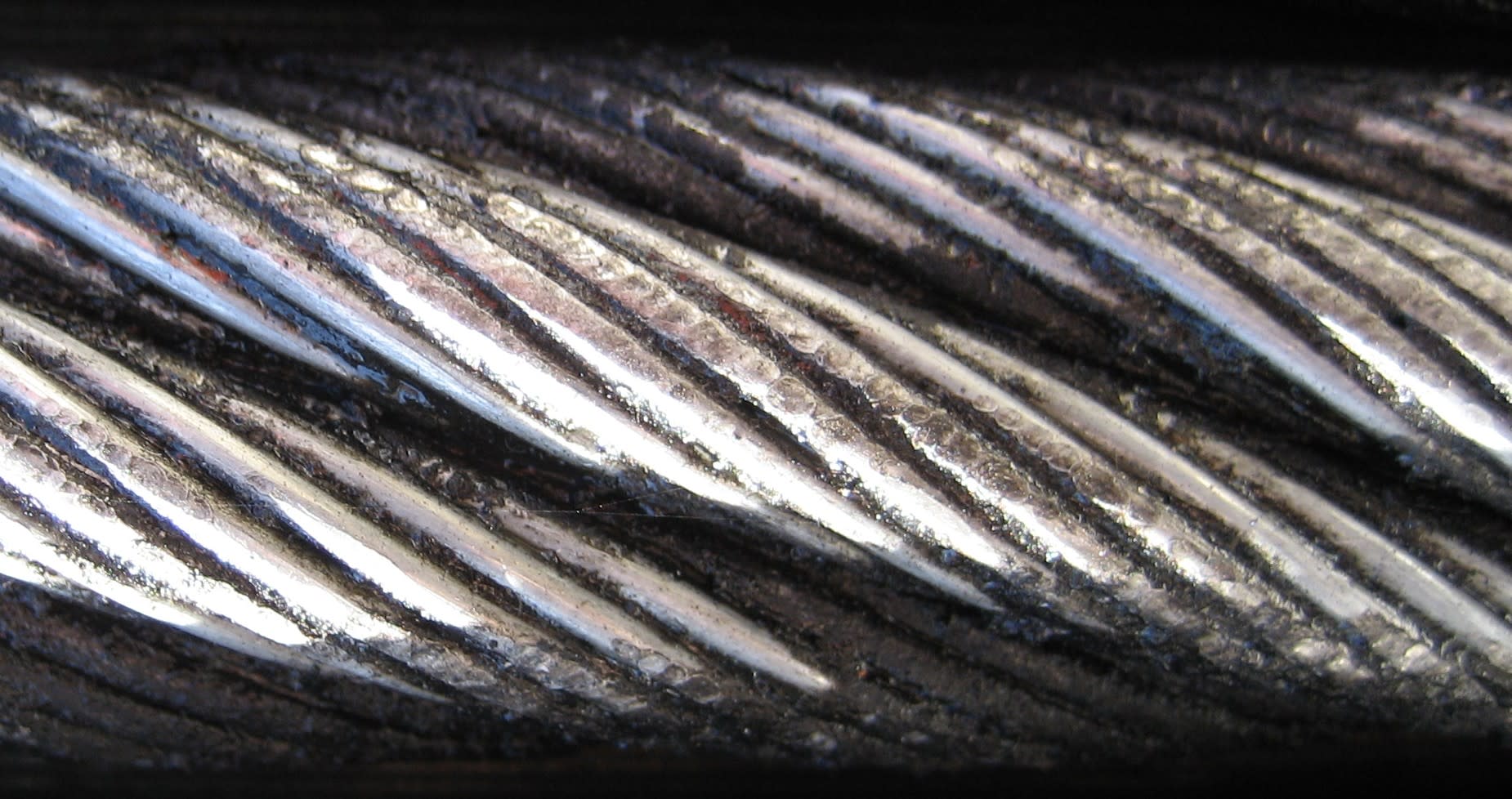 Steel Wire Rope Lift Cable Close Up Construction Detail