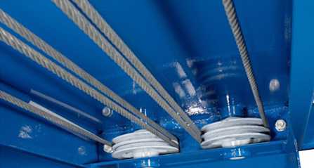 Vehicle Lift Wire Rope Routing Sheaves Inside Lift Structure