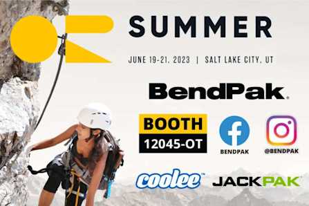 Outdoor Retailer Summer Show BendPak JackPak Coolee Booth Announcement