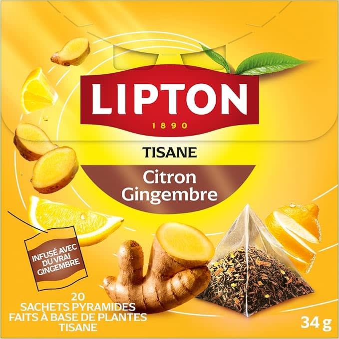 Tisane au pêche au citron et au gingembre Lipton®