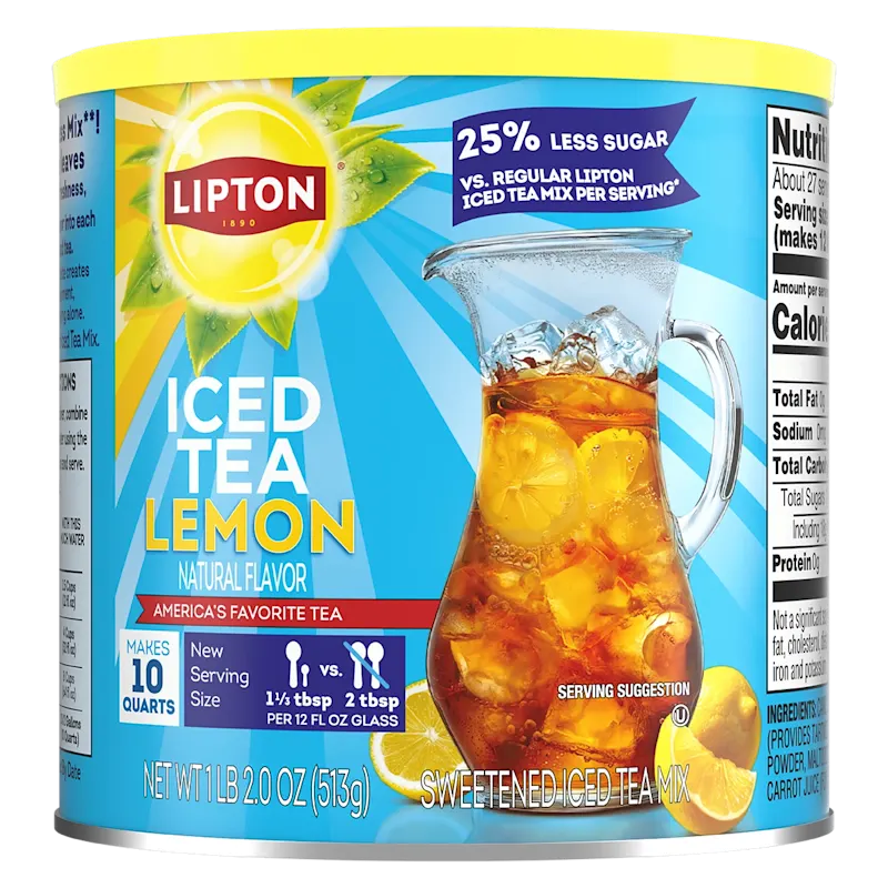 Lemon Flavored Iced Tea Mix with 25% Less Sugar