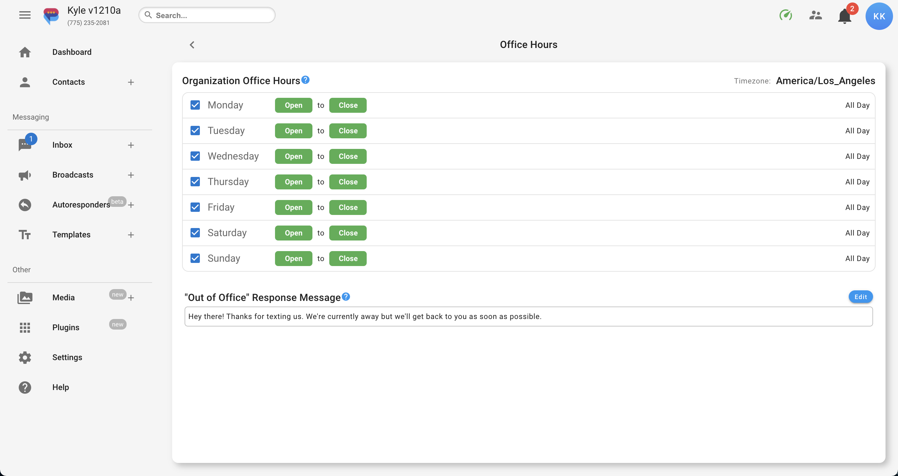 SnapDesk Out of Office Message