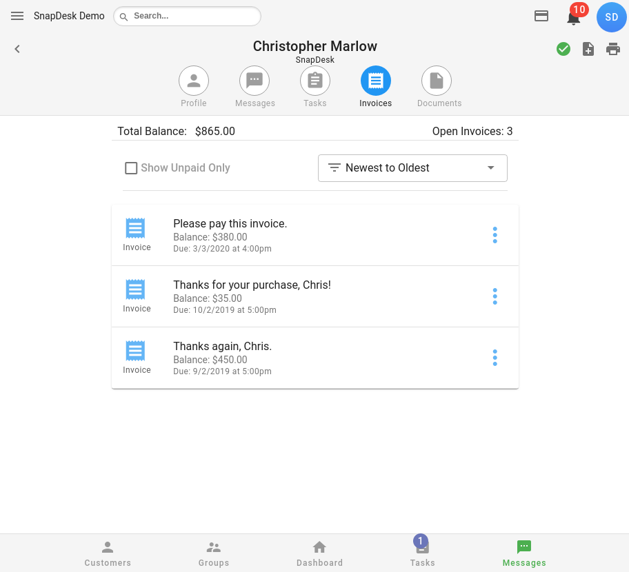 customer-invoices