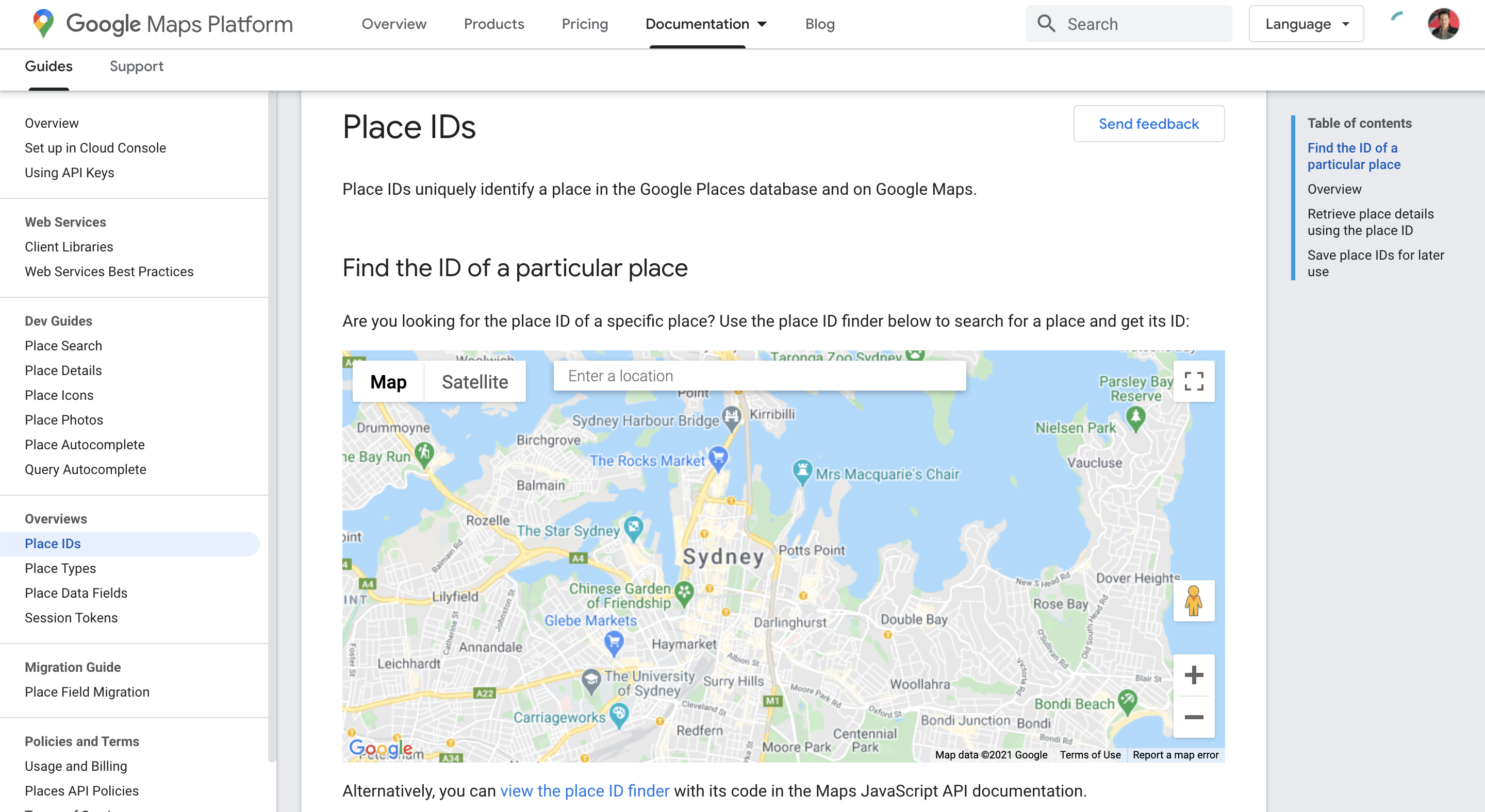 Google Maps Developer Page