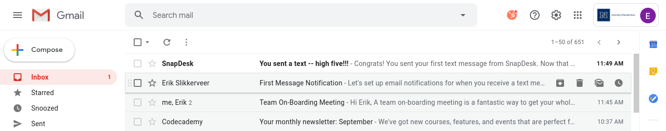 Email Text Notification