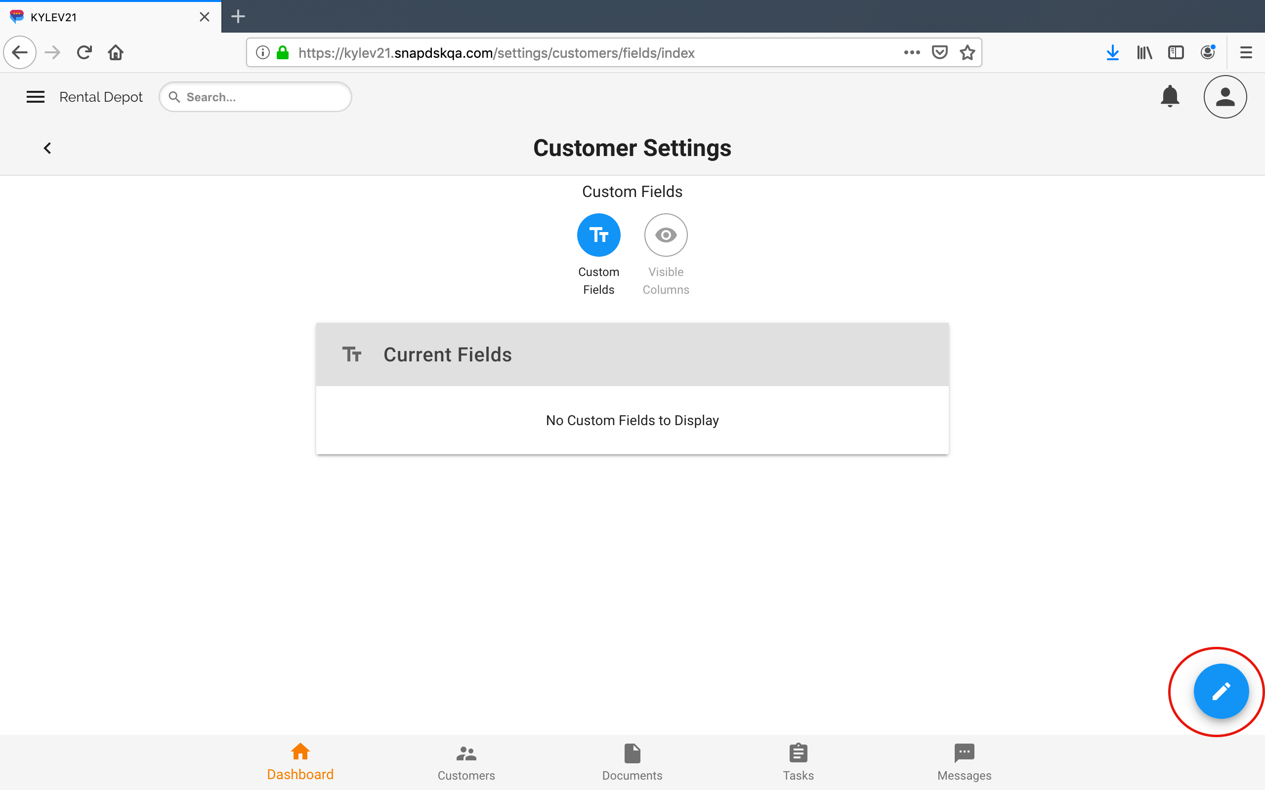 SnapDskCustomFieldsDashboard