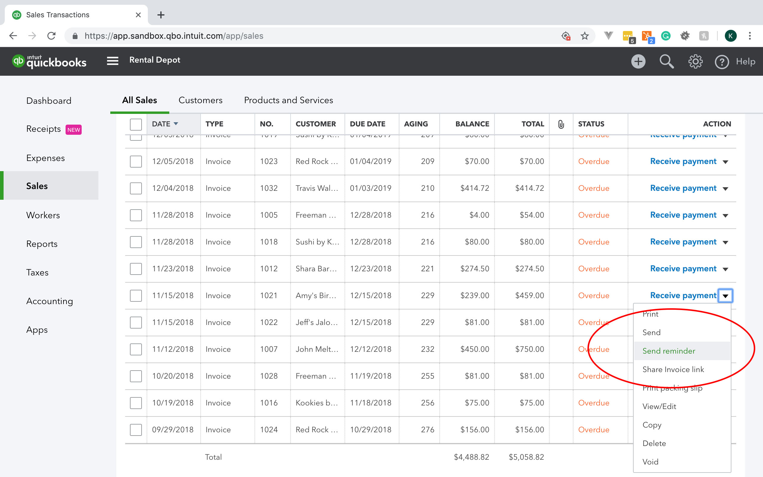 quickbooks-online-send-invoice-reminder