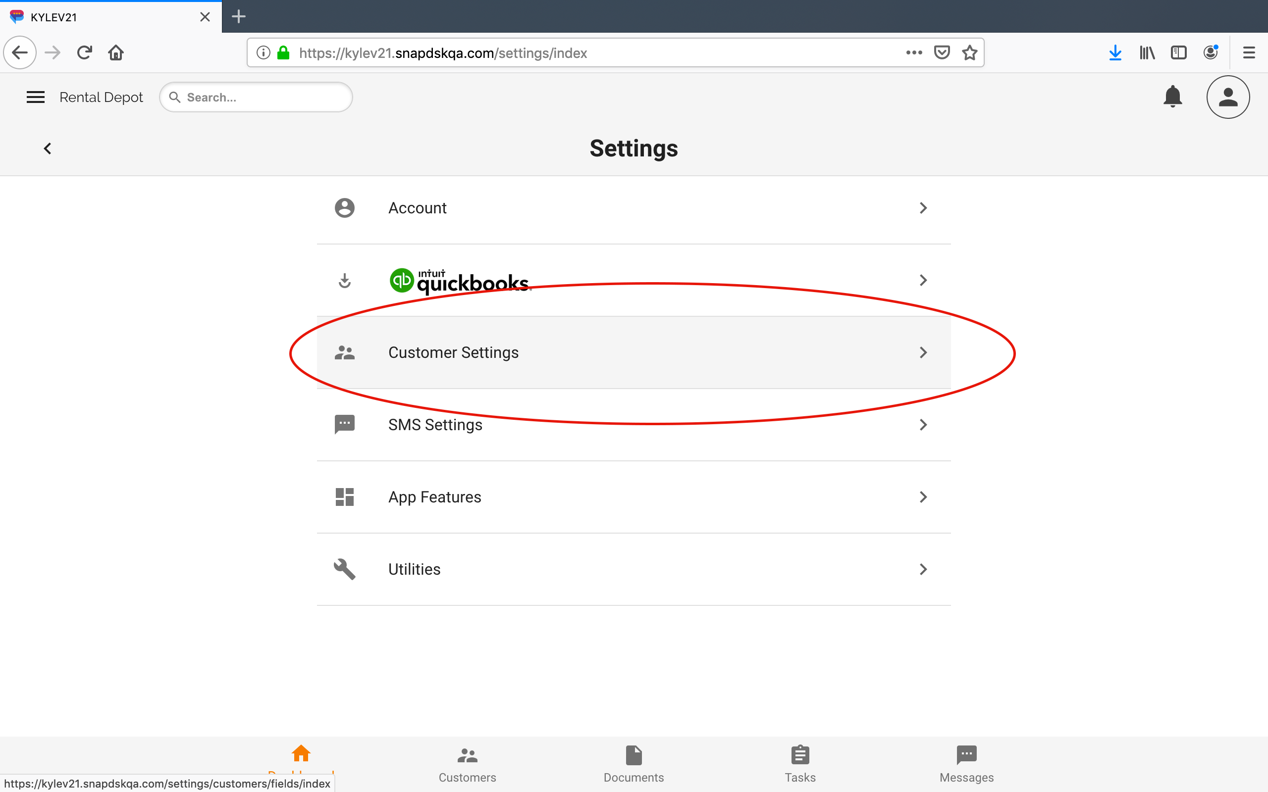 SnapDskSettingsCustomerSettings