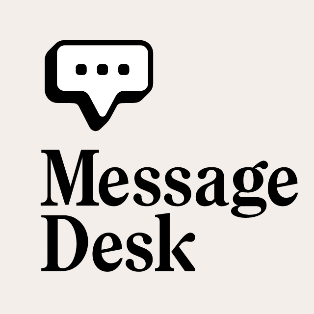 MessageDesk Stacked w/ Beige Background