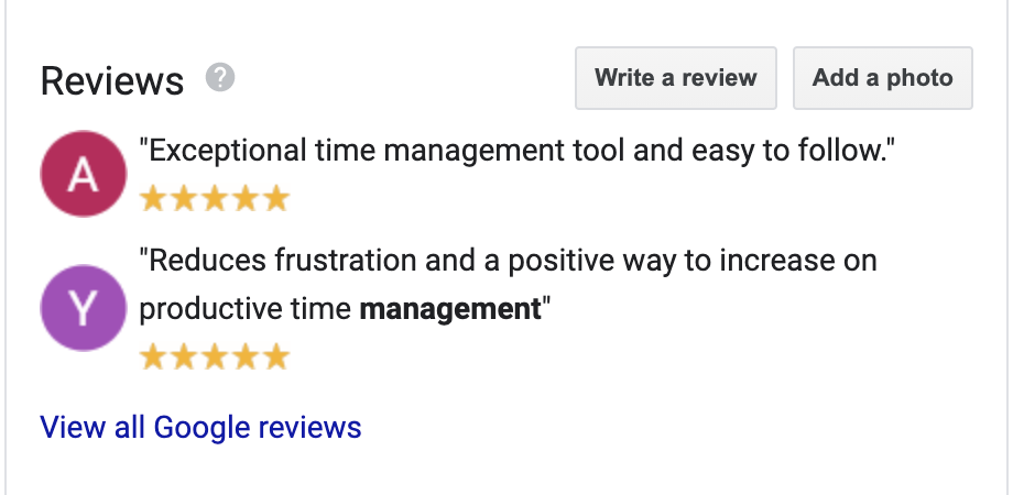 Google Reviews Write Review