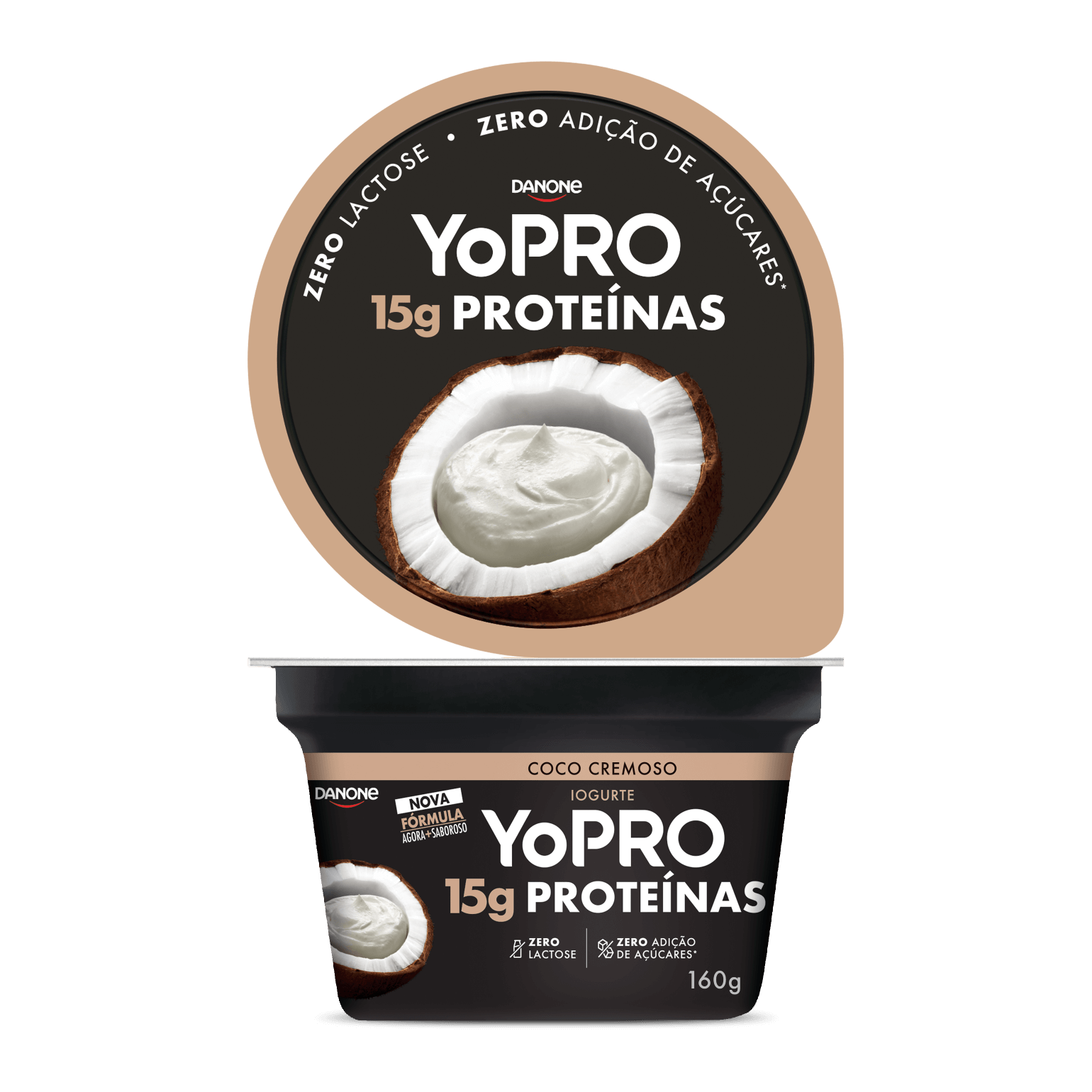 YoPro Iogurte Colherável sabor Coco Cremoso com 15g de proteínas