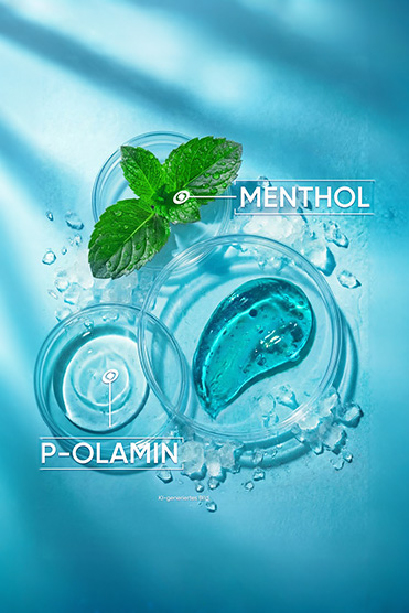 Ein Foto, das Minze und P-Olamin zeigt
