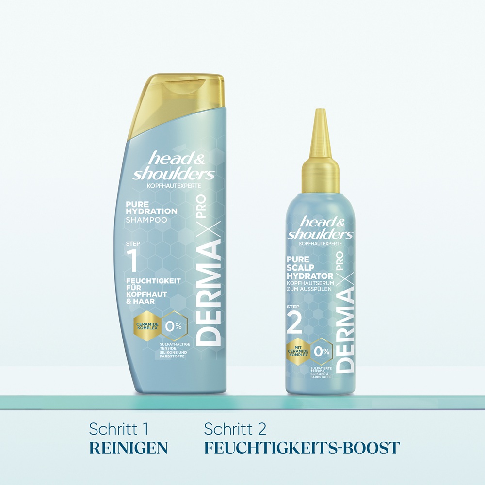 Head & Shoulders DermaXPro: Shampoo und Kopfhautserum für Feuchtigkeitspflege in zwei Schritten