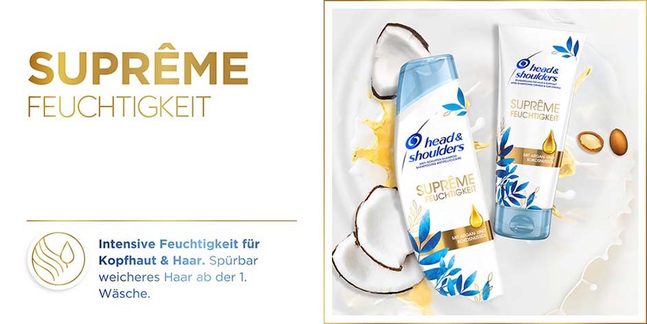 Head & Shoulders Suprême Pflegelinie mit Shampoo und Pflegespülung