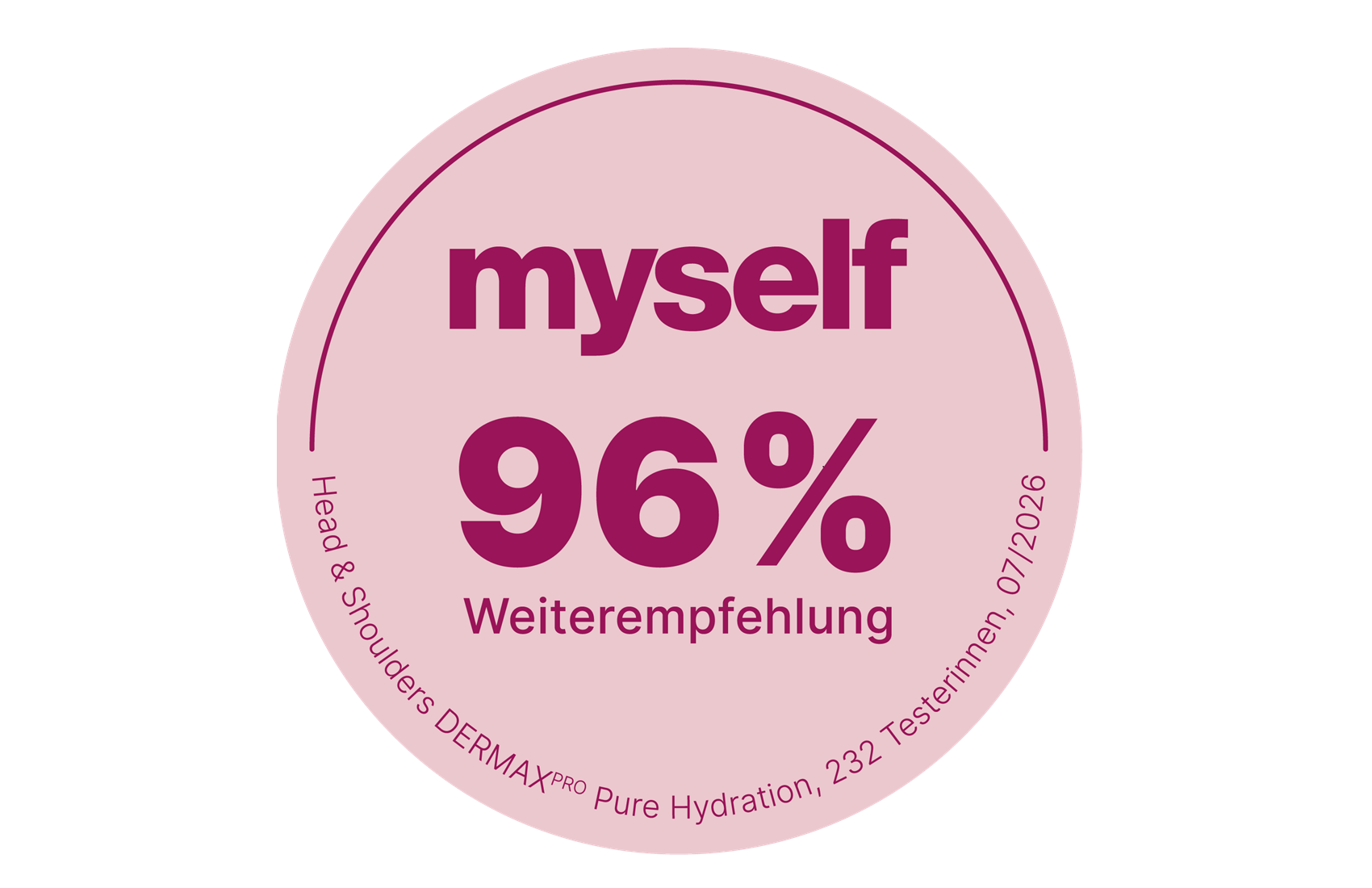 Myself 96% Weiterempfehlung - Head & Shoulders DERMAXPRO Pure Hydration, 232 testerinnen, 07/2026.