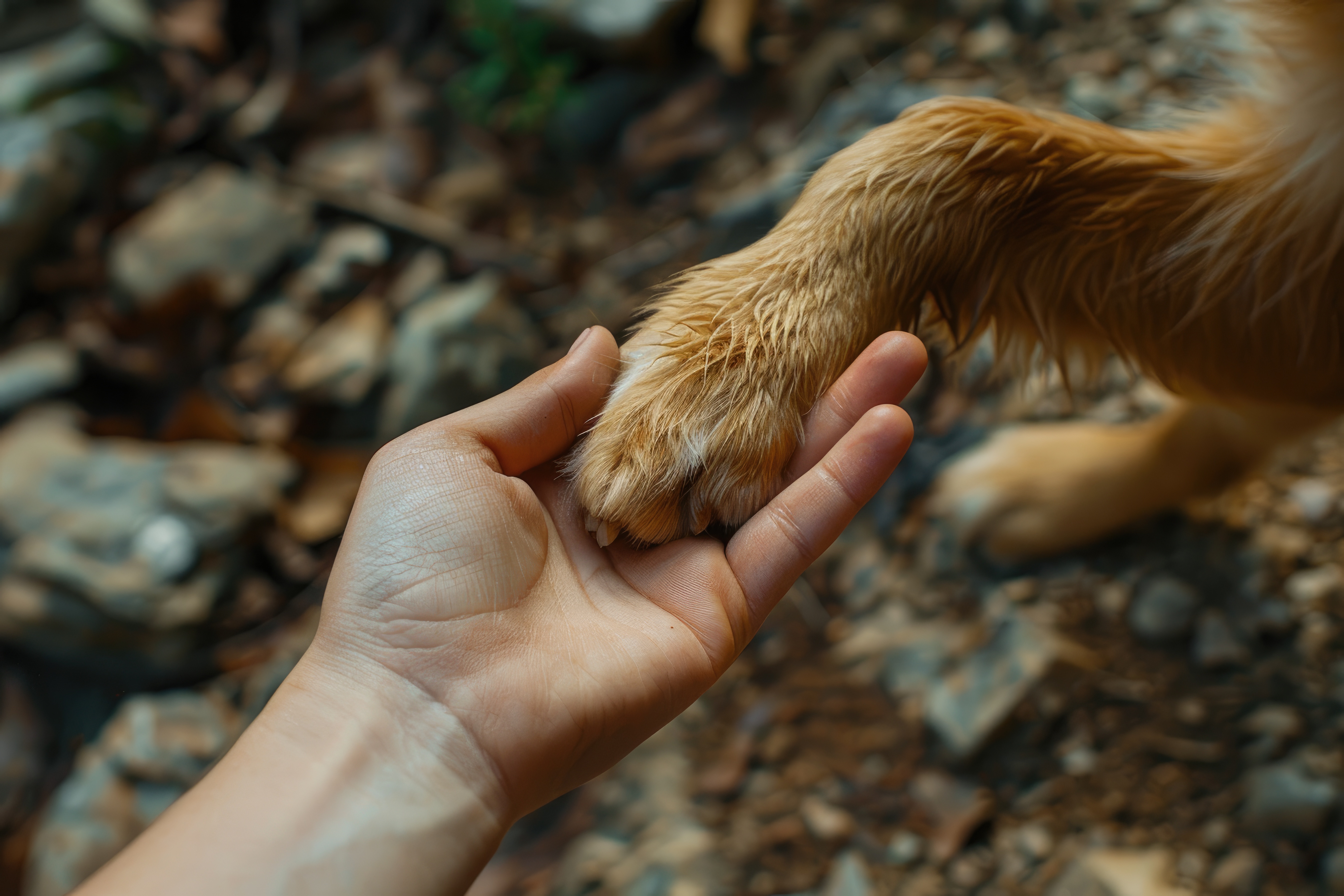 Handshake with paw
