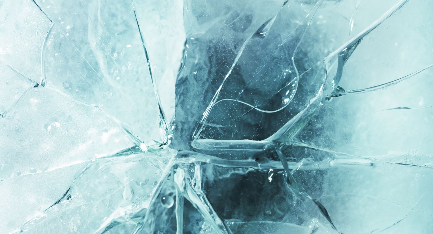 broken smashed ice