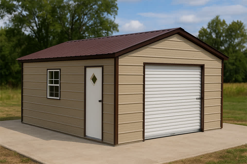 12x20x8 Steel Garage
